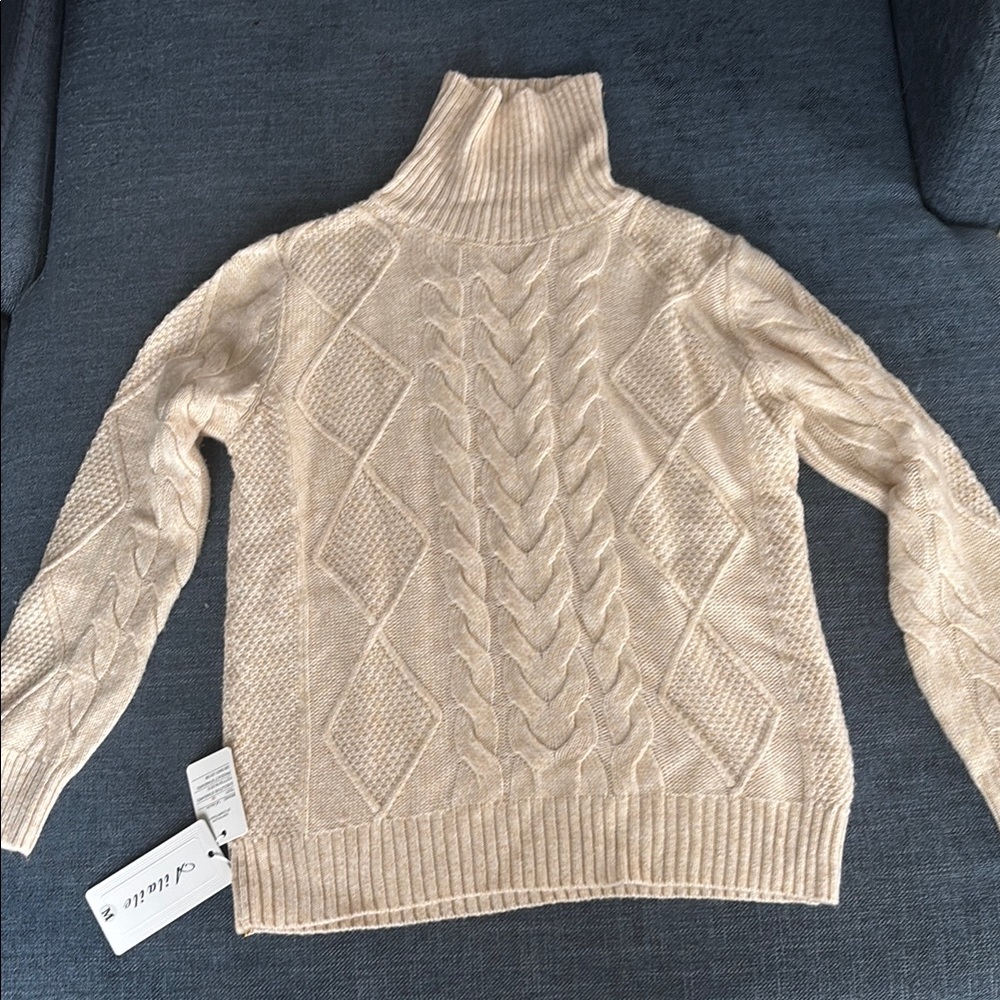 Ailailie Cream Cable Knit Sweater - Picture 3 of 6